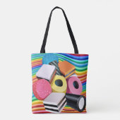 Schultertasche. Candy Allsorts Kaskade Tasche (Rückseite)