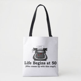 Schultertasche "Das Leben beginnt mit 50" Tasche