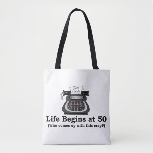Schultertasche "Das Leben beginnt mit 50" Tasche (Vorderseite)