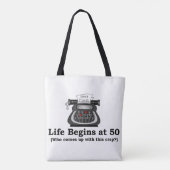 Schultertasche "Das Leben beginnt mit 50" Tasche (Rückseite)