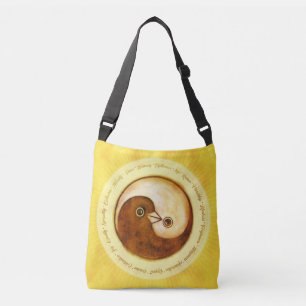 Schultertasche Gold YinYang Taubt Harmonie Tragetaschen Mit Langen Trägern