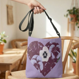 Schultertasche Violettes Herz Tragetaschen Mit Langen Trägern