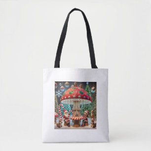 Schultertasche: Weihnachts-Pilzdesign Tasche