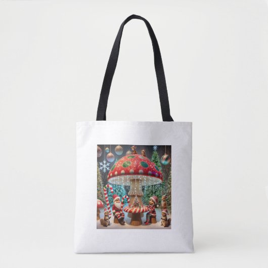 Schultertasche: Weihnachts-Pilzdesign Tasche (Vorderseite)
