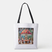 Schultertasche: Weihnachts-Pilzdesign Tasche (Rückseite)