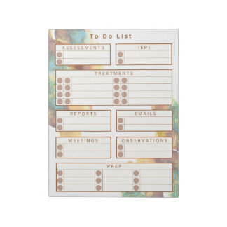 Schultherapeut für Notepad - Aquarellfarben Notizblock