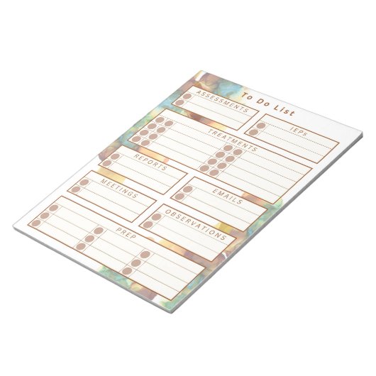 Schultherapeut für Notepad - Aquarellfarben Notizblock (angewinkelt)