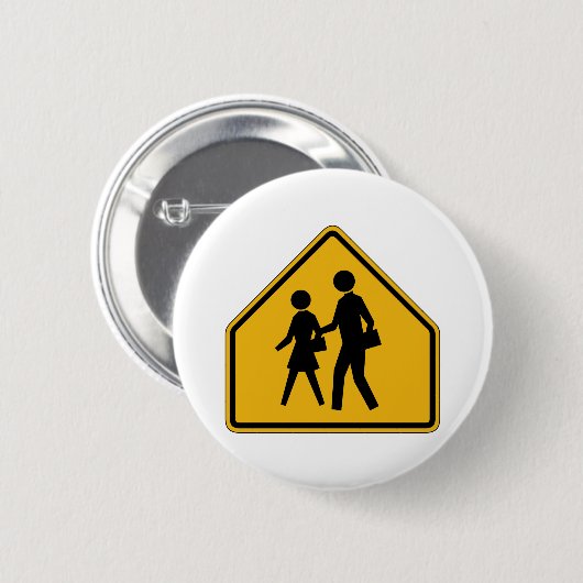 Schulüberfahrt-Straßenschild Button (Vorne & Hinten)