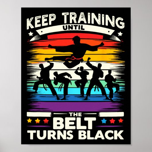 Schulung behalten, bis der Gürtel zu Black Karate  Poster (Vorne)
