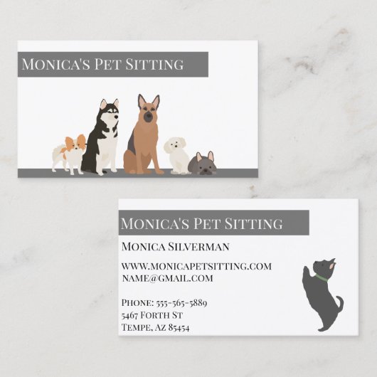 Schulung von Hunden im Heimunterricht Visitenkarte (Vorne/Hinten)