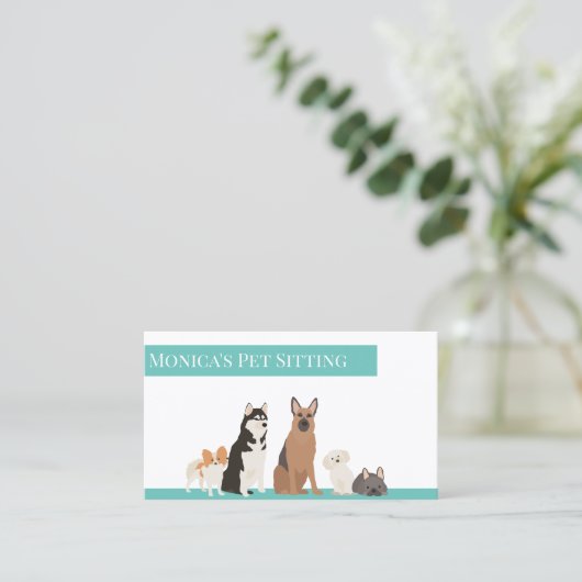 Schulung von Hunden im Heimunterricht Visitenkarte (Stehend Vorderseite)