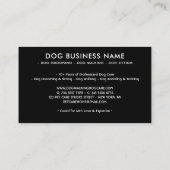 Schulung von Hunden im Sitzen von Boardings Visitenkarte (Rückseite)