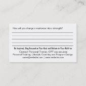 Schulungskarte für die Stärke Visitenkarte (Rückseite)