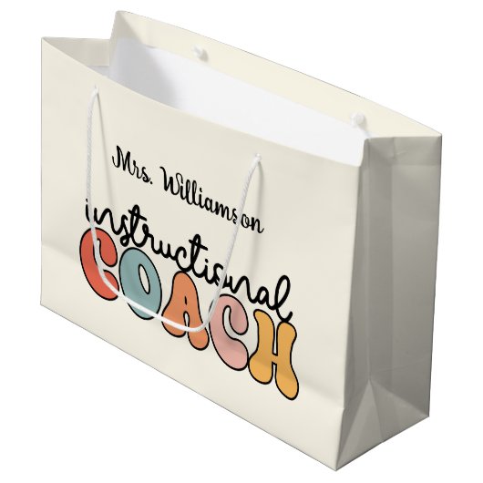 Schulungslehrer Retro Große Geschenktüte (Vorderseite Schrägansicht)