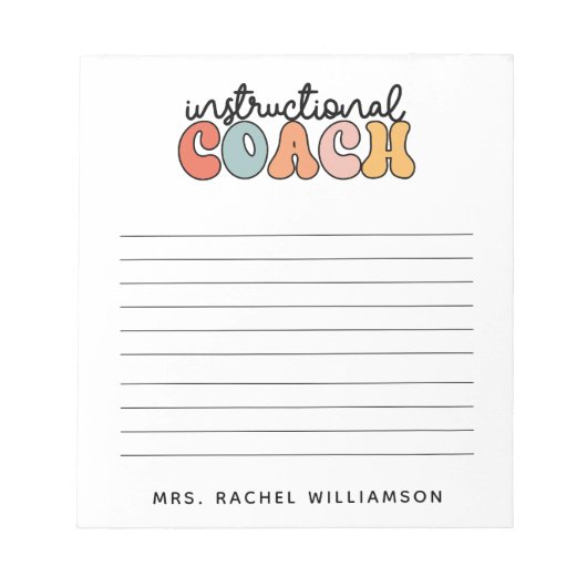 Schulungslehrer Retro Notizblock (Vorderseite)