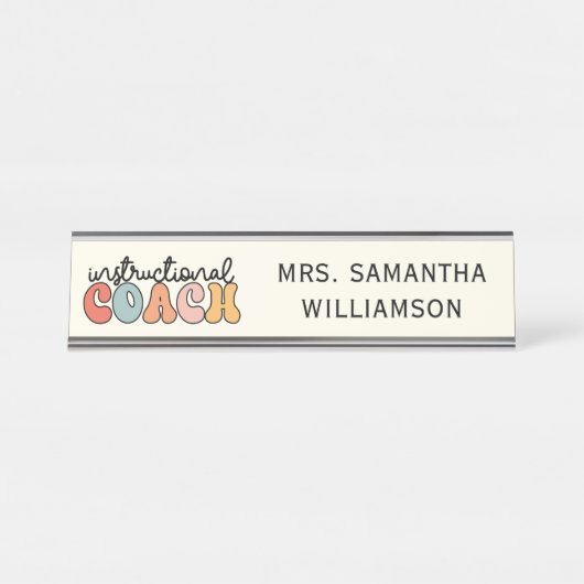 Schulungslehrer Retro Schreibtischnamensplakette (Vorderseite )