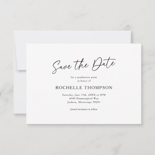 Schulungspartei Save the Date Karte (Rückseite)