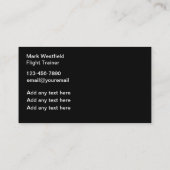 Schulungsservice für klassische Flüge Visitenkarte (Rückseite)