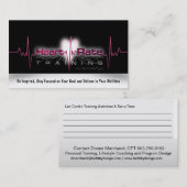 Schulungsziel für Herzfrequenz Terminkarte (Vorne/Hinten)