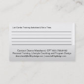 Schulungsziel für Herzfrequenz Terminkarte (Rückseite)