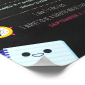 Schulunterricht am ersten Tag Poster (Ecke)