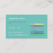 Schulunterricht - Ersatzlehrer-Visitenkarte Visitenkarte (Rückseite)