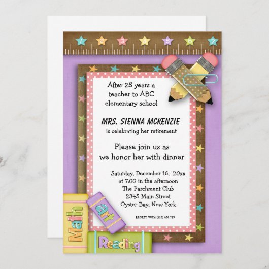 Schulveranstaltung Einladung (Vorne/Hinten)