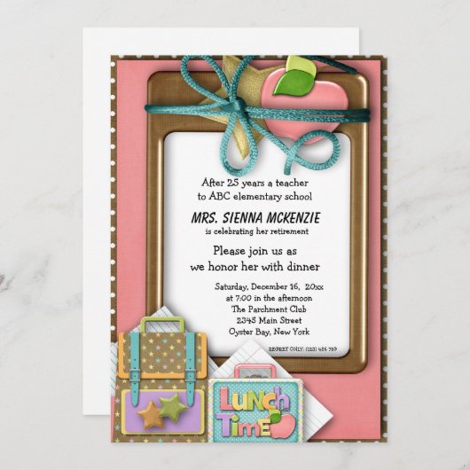 Schulveranstaltung Einladung (Vorne/Hinten)