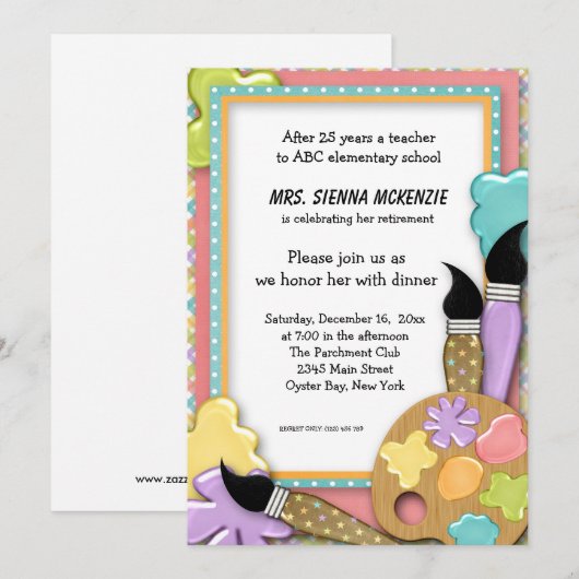 Schulveranstaltung Einladung (Vorne/Hinten)