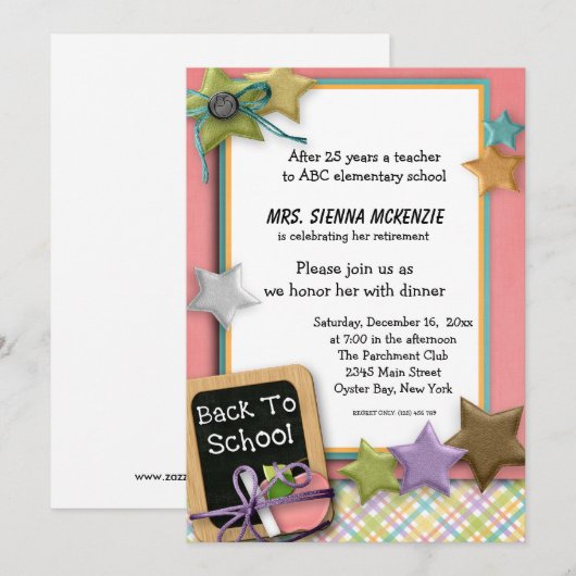 Schulveranstaltung Einladung (Vorne/Hinten)