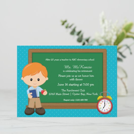 Schulveranstaltung * Hintergrundfarbe Einladung (Stehend Vorderseite)