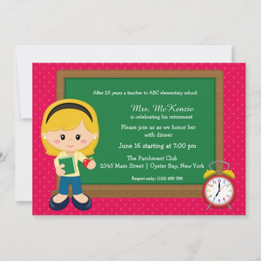 Schulveranstaltung * Hintergrundfarbe Einladung (Vorderseite)