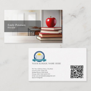 Schulverwaltungen mit Red Apple und Book Visitenkarte