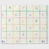 Schulwachsstift kariertes Quadratgitter mit Alphab Geschenkpapier (Flach)