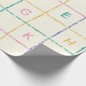 Schulwachsstift kariertes Quadratgitter mit Alphab Geschenkpapier (Ecke)