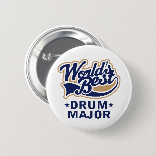 Schulweltbester Tambourmajor Geschenk Button (Vorne & Hinten)