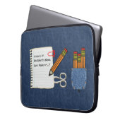 Schulwerkzeuge für Denim Personalisiert Laptopschutzhülle (Vorderseite Links)