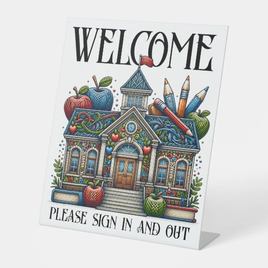 SchulWillkommensunterschrift Sockelschild (Vorderseite)