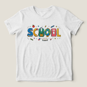 Schulwort-Grafik - Zurück zur Schule-Typografie Tri-Blend Shirt