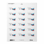 Schulzeichen ( Flugzeug ) Adressaufkleber (Vorne)