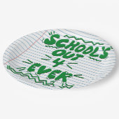 Schulzeit ade! Lose-Blatt-Papier Pappteller (Schrägansicht)
