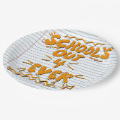 Schulzeit ade! Lose-Blatt-Papier Pappteller (Schrägansicht)