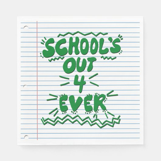 Schulzeit ade! Lose-Blatt-Papier Serviette (Vorderseite)