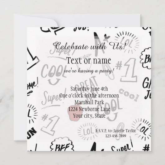 Schulzeit Einladung (Rückseite)