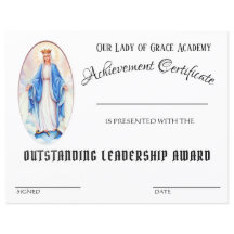 Schulzeugnis für katholische Leistung