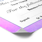 Schulzeugnis für Kinder Poster (Ecke)