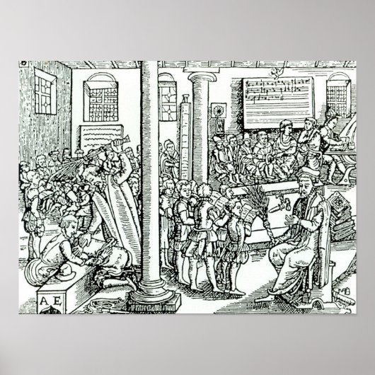 Schulzimmerszene in Tudor-Zeiten Poster (Vorne)
