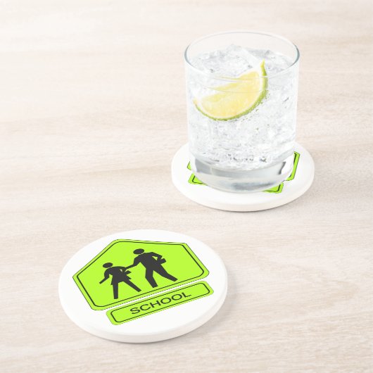 Schulzone Getränkeuntersetzer (Seite)