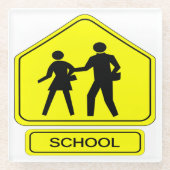 Schulzone Glasuntersetzer (Vorderseite)