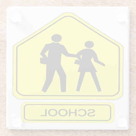 Schulzone Glasuntersetzer (Rückseite)